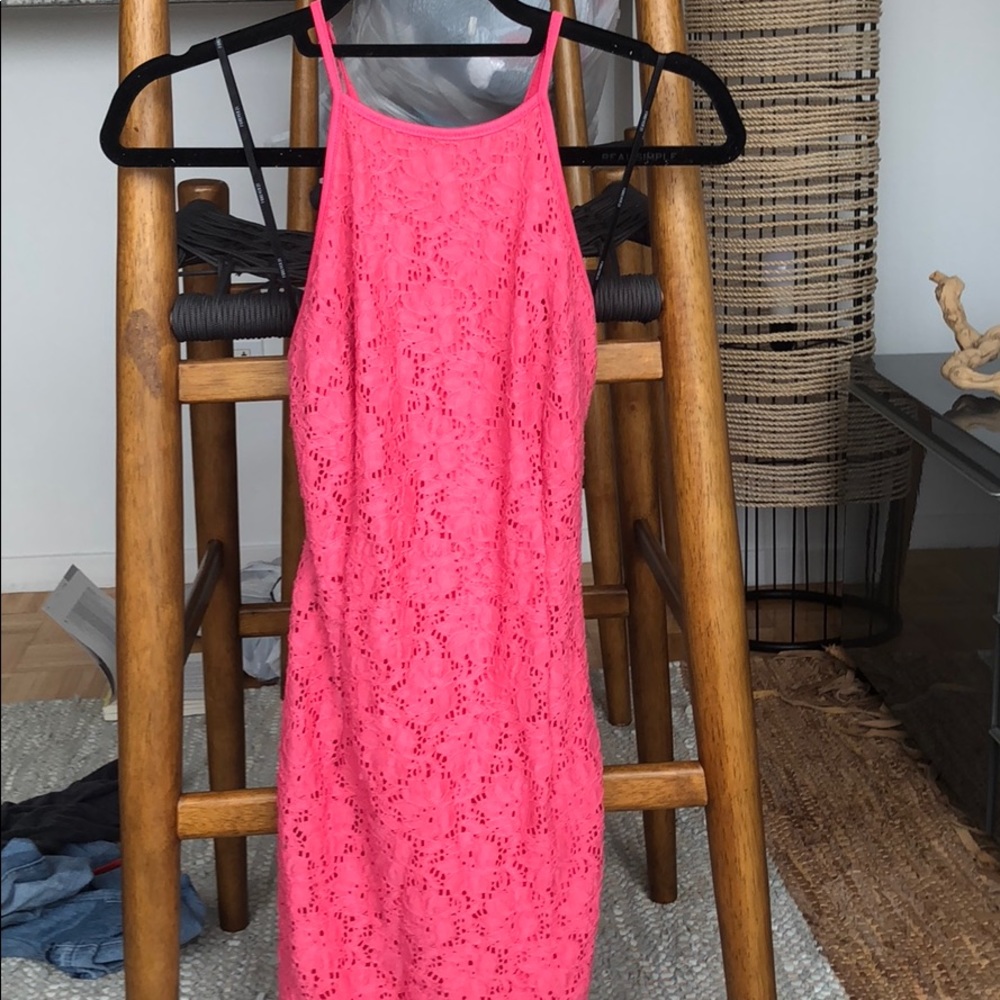 Pink lace dress
